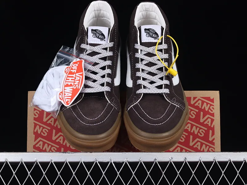 All categories Vans Vans series Vans Mid Vans China Vans SK8-Mid brown rubber retro mid-top professional skateboard shoes VN0A391FCHC